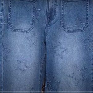 DG2 Diane Gilman Stretch Needle Punch Cropped Jean 698-158 Chambray Size 12